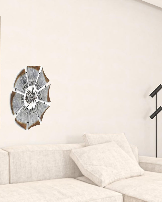 Metal Windmill Shaped Wall Decor