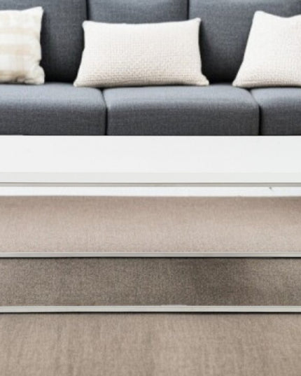 47" White and Silver Wood And Metal Frame Coffee Table