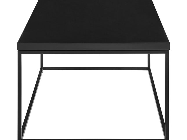 35" Black Wood And Metal Square Frame Coffee Table