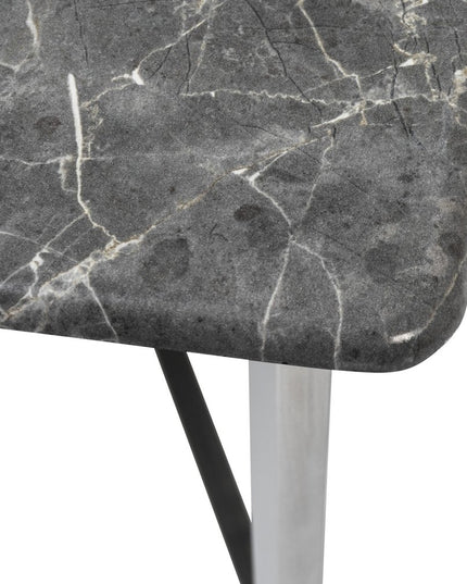 47" Black and Silver Wood And Metal Cross Legs Coffee Table