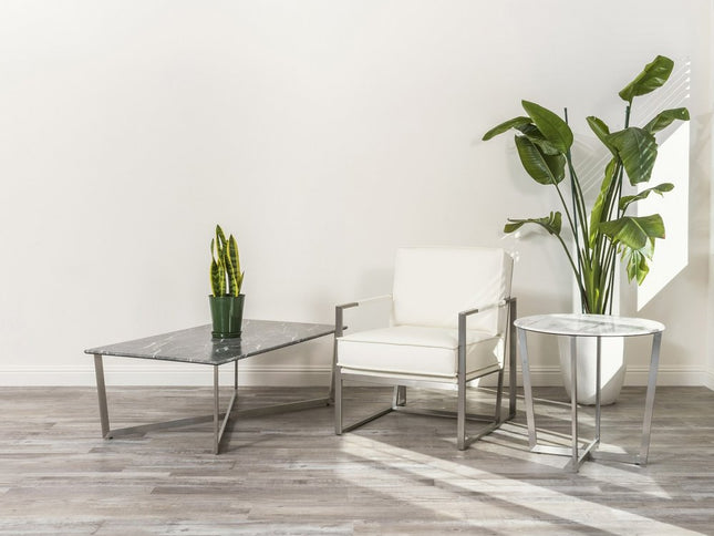 47" Black and Silver Wood And Metal Cross Legs Coffee Table