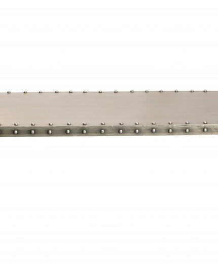 60" Gray Aluminum and Metal Frame Coffee Table