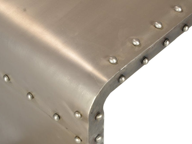 60" Gray Aluminum and Metal Frame Coffee Table