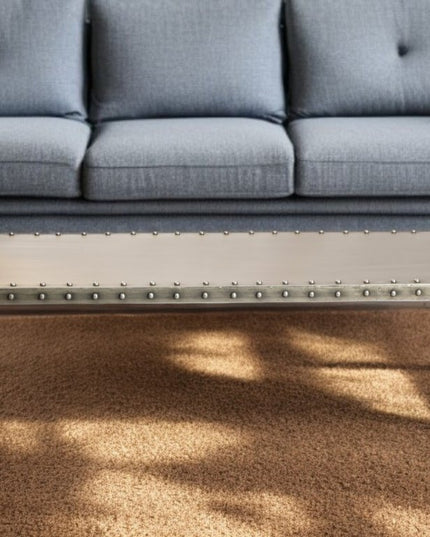 60" Gray Aluminum and Metal Frame Coffee Table