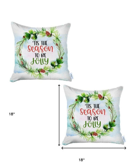Set Of Two Multicolor Zippered Polyester Text Throw Pillow