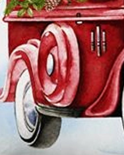 Set of Two 18" Red and White Merry Christmas Holiday Van Fabric Throw Pillow Covers