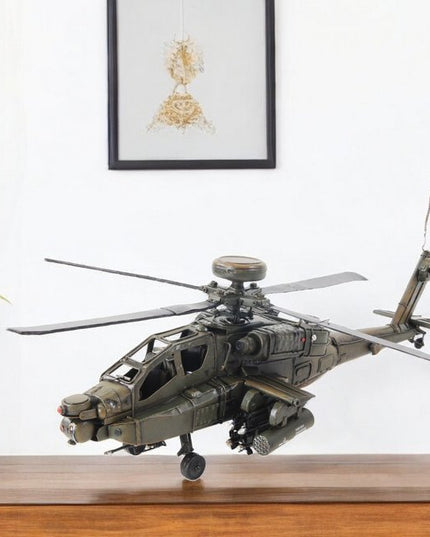 5" Green Metal Hand Painted Model Airplane Tabletop Sculpture