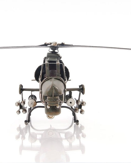 5" Green Metal Hand Painted Model Airplane Tabletop Sculpture