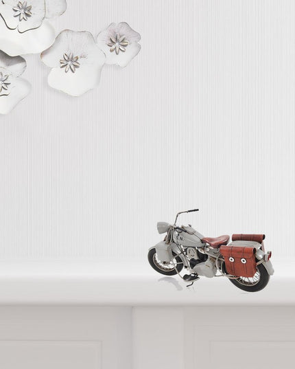 6" Grey Metal Hand Painted Decorative Motorcycle