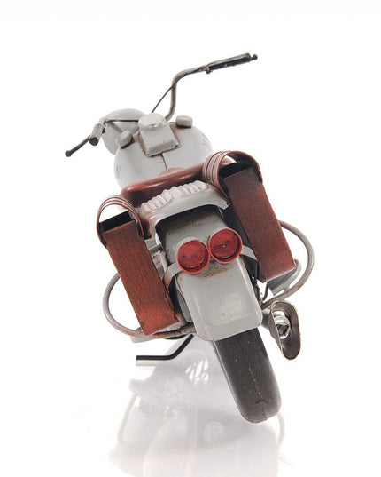 6" Grey Metal Hand Painted Decorative Motorcycle
