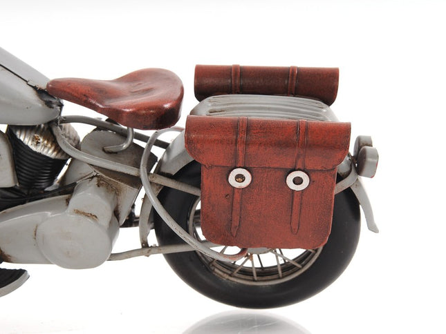 6" Grey Metal Hand Painted Decorative Motorcycle