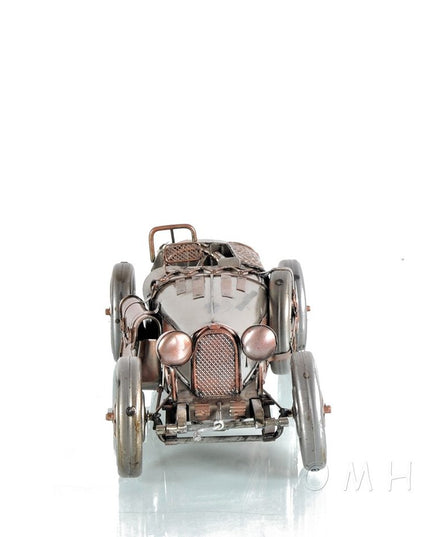 c1924 Bugatti Bronze and Silver Racecar Model Sculpture