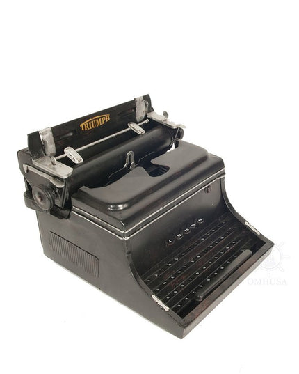 9" Black Metal German Replica Typewriter Tabletop Sculpture