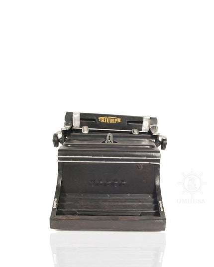 9" Black Metal German Replica Typewriter Tabletop Sculpture