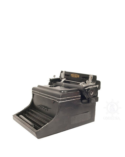 9" Black Metal German Replica Typewriter Tabletop Sculpture