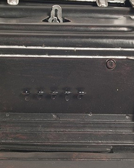 9" Black Metal German Replica Typewriter Tabletop Sculpture