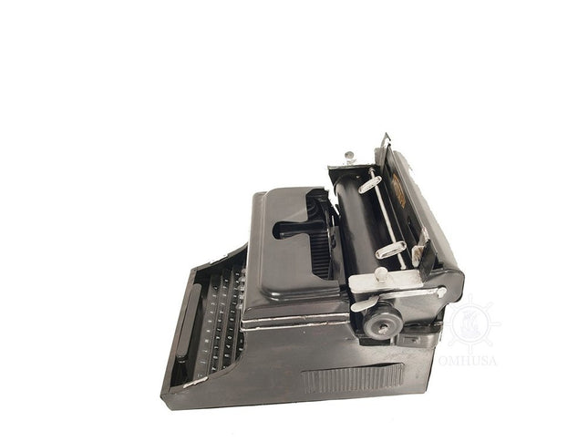 9" Black Metal German Replica Typewriter Tabletop Sculpture