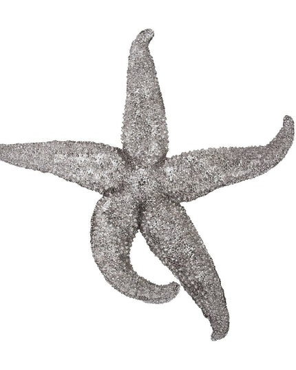 15" Antiqued Silver Resin Starfish Hanging Dimensional Sculpture