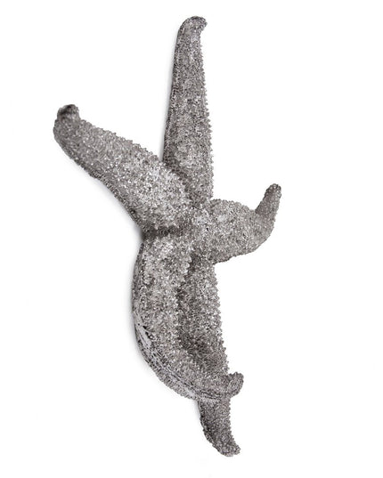 15" Antiqued Silver Resin Starfish Hanging Dimensional Sculpture