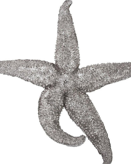 15" Antiqued Silver Resin Starfish Hanging Dimensional Sculpture