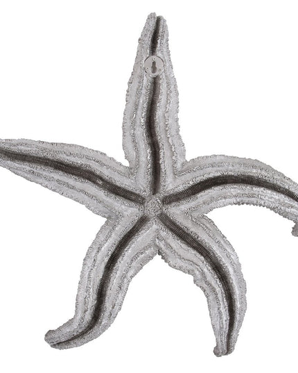 19" Antiqued Silver Resin Starfish Hanging Dimensional Sculpture