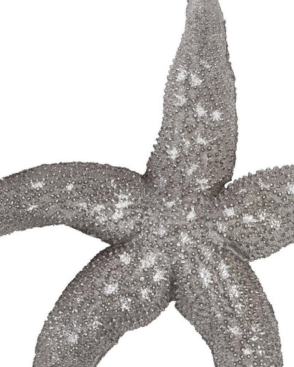 19" Antiqued Silver Resin Starfish Hanging Dimensional Sculpture