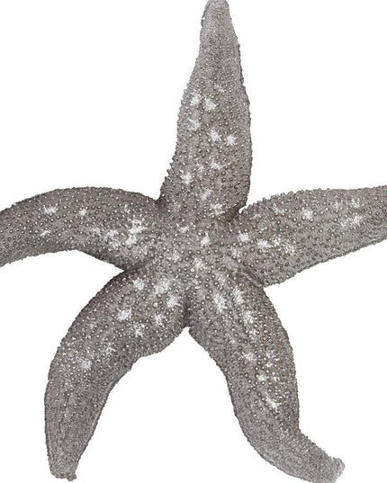 19" Antiqued Silver Resin Starfish Hanging Dimensional Sculpture