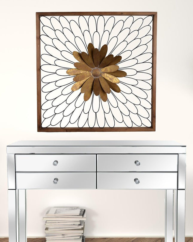 30" X 2" Black Iron Square Framed Art