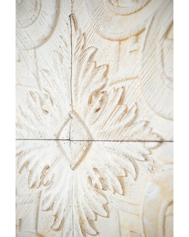 Set of Four White Wood Square Framed Art