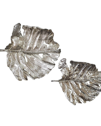 Set of Two Gray Aluminum Novelty Hanging Dimensional Sculpture