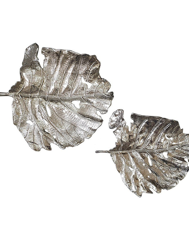 Set of Two Gray Aluminum Novelty Hanging Dimensional Sculpture