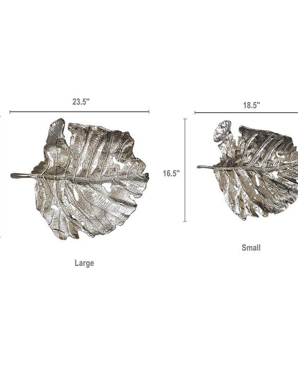 Set of Two Gray Aluminum Novelty Hanging Dimensional Sculpture