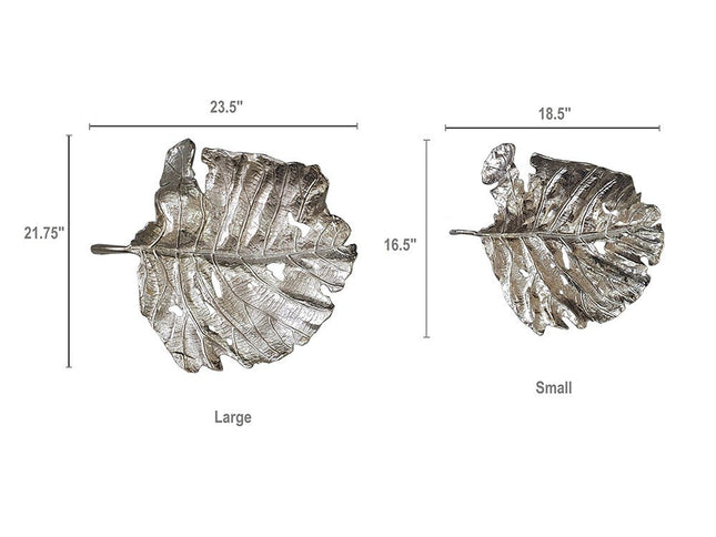 Set of Two Gray Aluminum Novelty Hanging Dimensional Sculpture