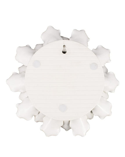 9" Off White Ceramic Flower Hanging Dimensional Sculpture