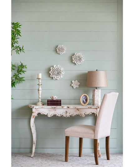 9" Off White Ceramic Flower Hanging Dimensional Sculpture