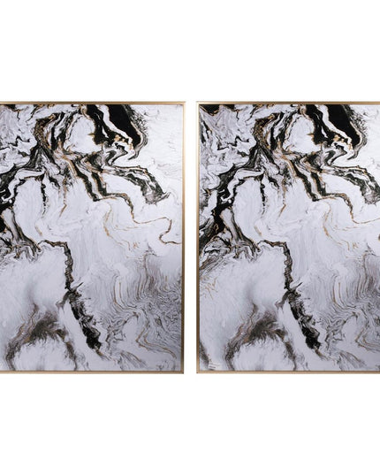 Set of Two White Framed Art