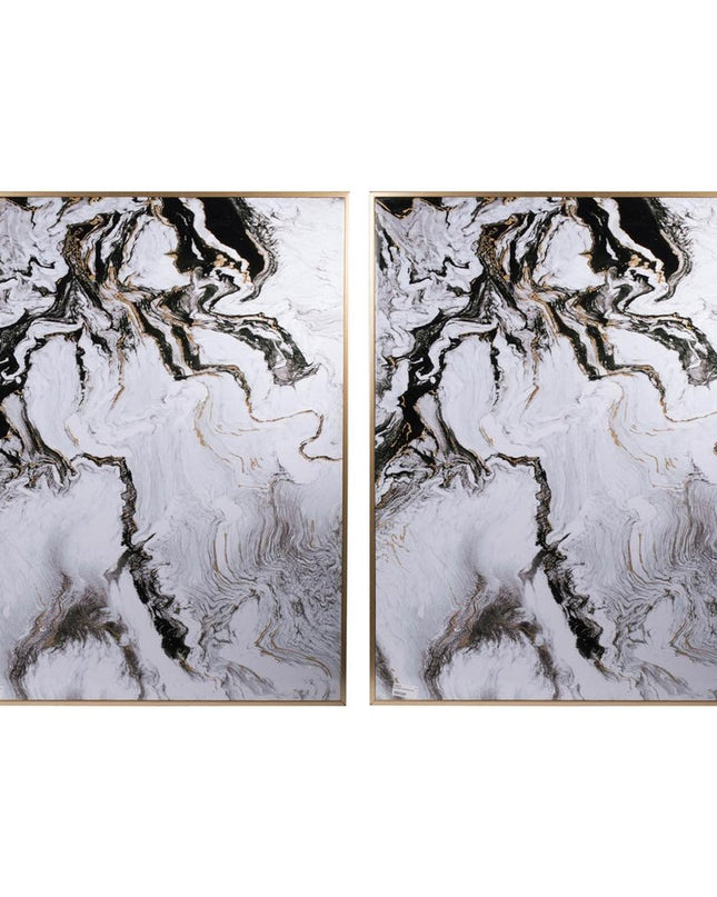 Set of Two White Framed Art