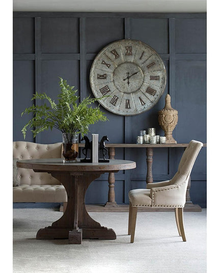 39" Rustic Galvanized Metal Round Wall Clock