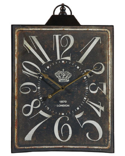 Vintage Style Black and White Iron Wall Clock