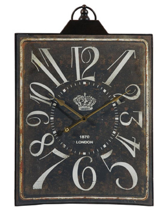 Vintage Style Black and White Iron Wall Clock