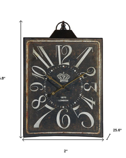 Vintage Style Black and White Iron Wall Clock