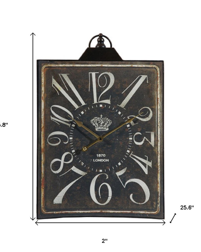 Vintage Style Black and White Iron Wall Clock