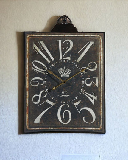 Vintage Style Black and White Iron Wall Clock