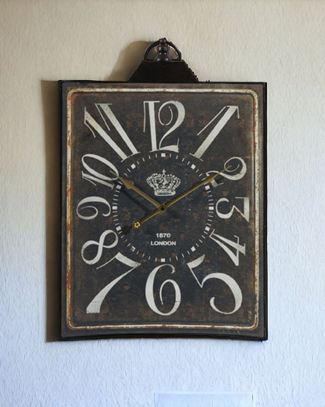 Vintage Style Black and White Iron Wall Clock