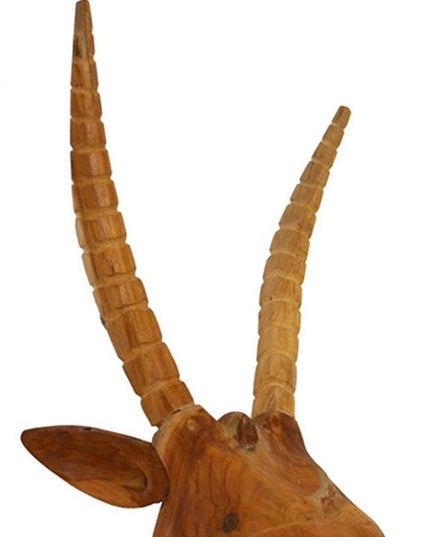 28" Brown Solid Wood Elk Head Hanging Dimensional Sculpture