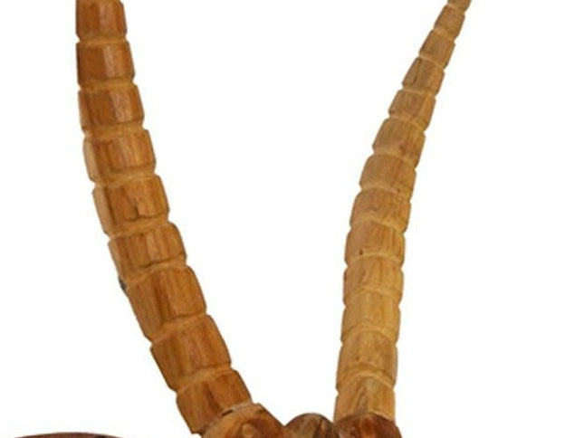 28" Brown Solid Wood Elk Head Hanging Dimensional Sculpture