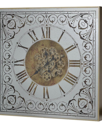 Silver And Gold Antique Style Square Wall Clock