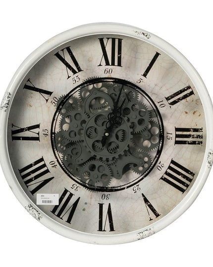 Rustic White Industrial Gear Vintage Wall Clock
