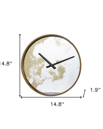 Gold Dust 14" Modern Round Wall Clock