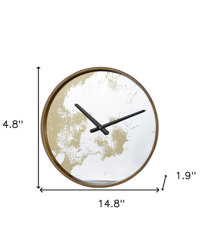 Gold Dust 14" Modern Round Wall Clock